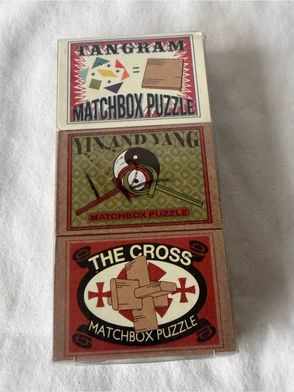 Set - Tangram, Yin and Yang, The Cross - Vintage Style